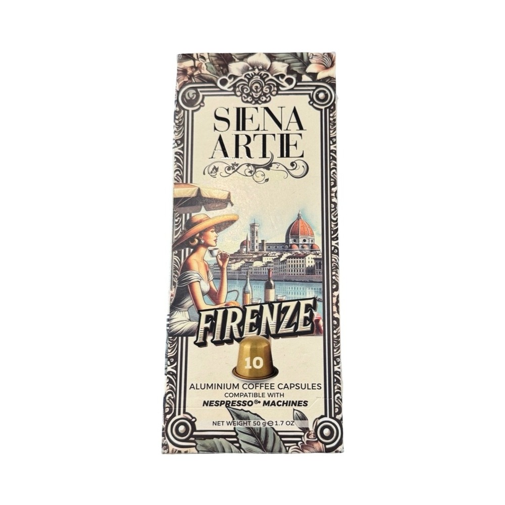 Siena Arte Firenze Nespresso Compatible Aluminum Coffee Capsules 10 Count Box